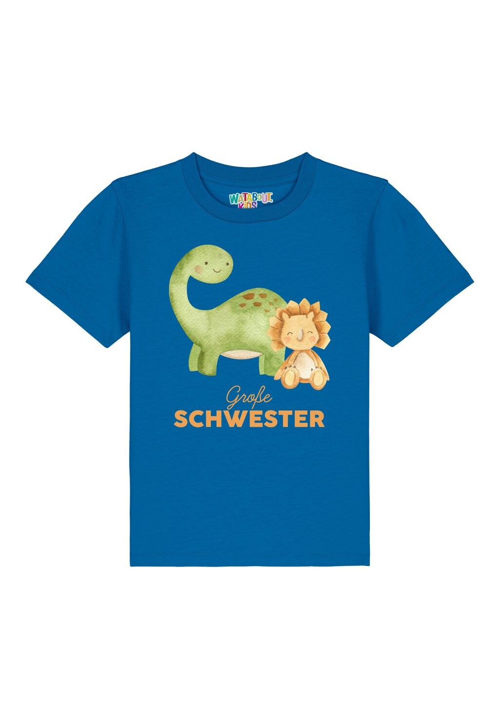 

Футболка с принтом DINOSAURIER GROSSE SCHWESTER watapparel, синий