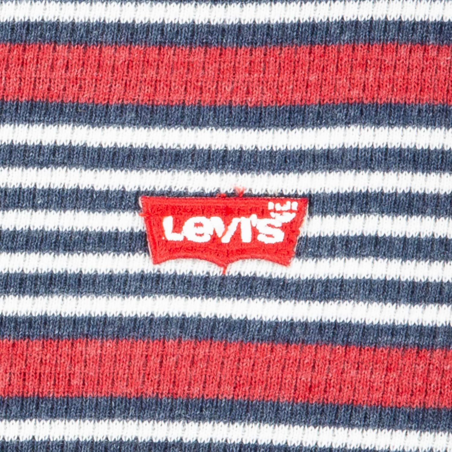 Рубашка с длинным рукавом и вафельным узором для мальчиков Levi's Boys, Bright White/Red Striped — фото 3