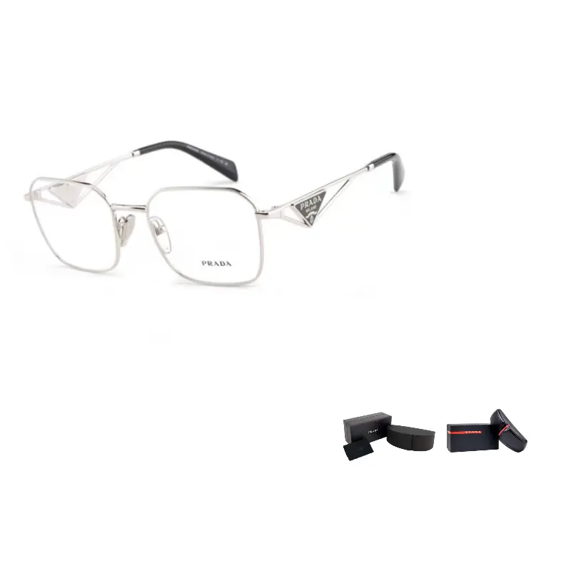 

PRADA Женская оправа для очков неправильной формы серебристого цвета, Silver