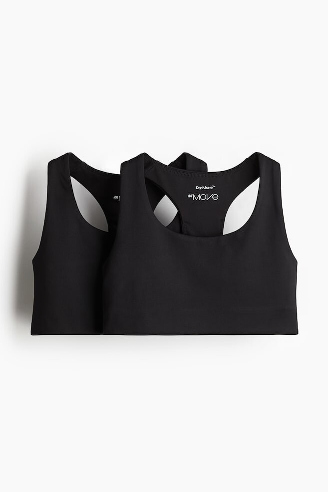 

2 спортивных топа с функцией drymove H&M, черный