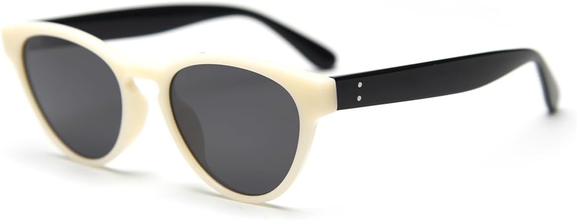 

Солнцезащитные очки в корейском стиле «кошачий глаз» для женщин, легкие, с защитой от УФ-излучения Tr90, поляризованные, для мужчин, в стиле ретро weiyuchen, Beige With Black