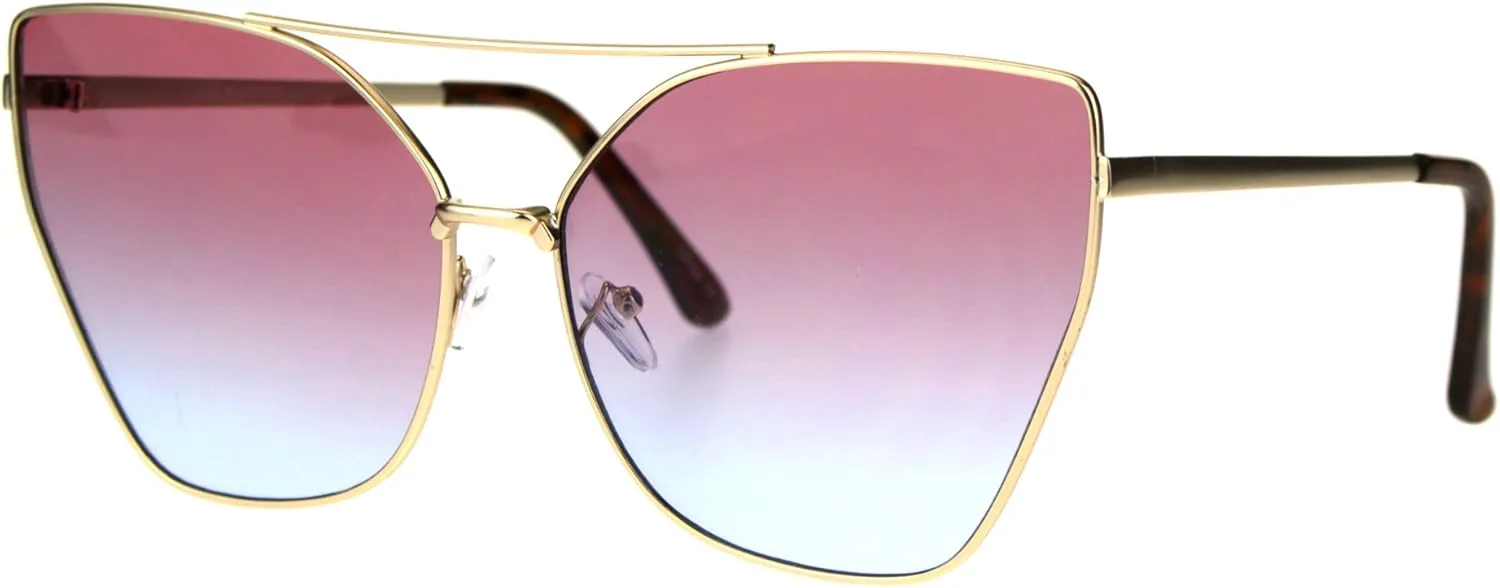 

Женские солнцезащитные очки SA106 в готическом стиле с градиентным металлическим покрытием "кошачий глаз" цвета "океанический градиент", Gold Purple Blue