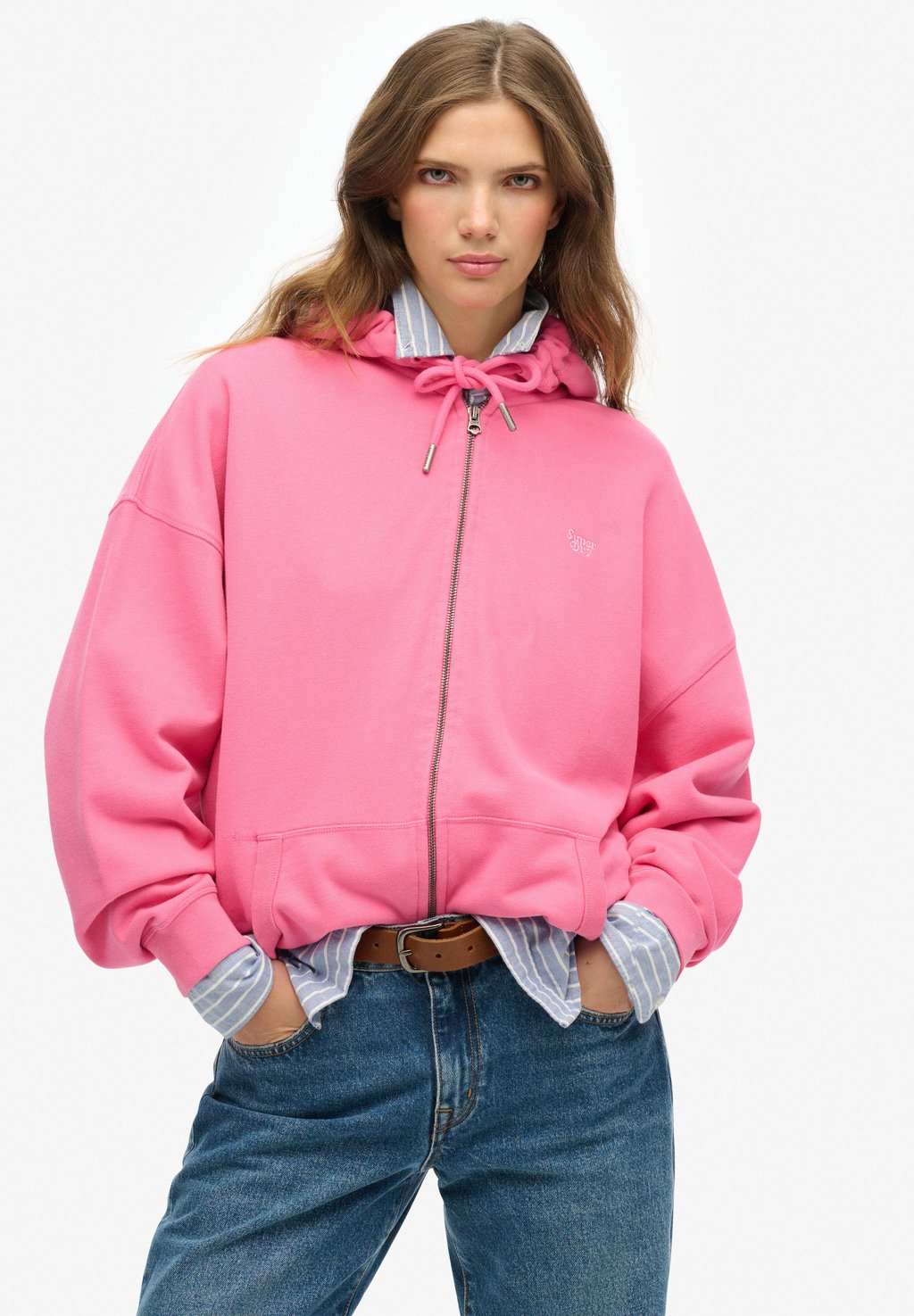 

Толстовка на молнии Superdry, розовый