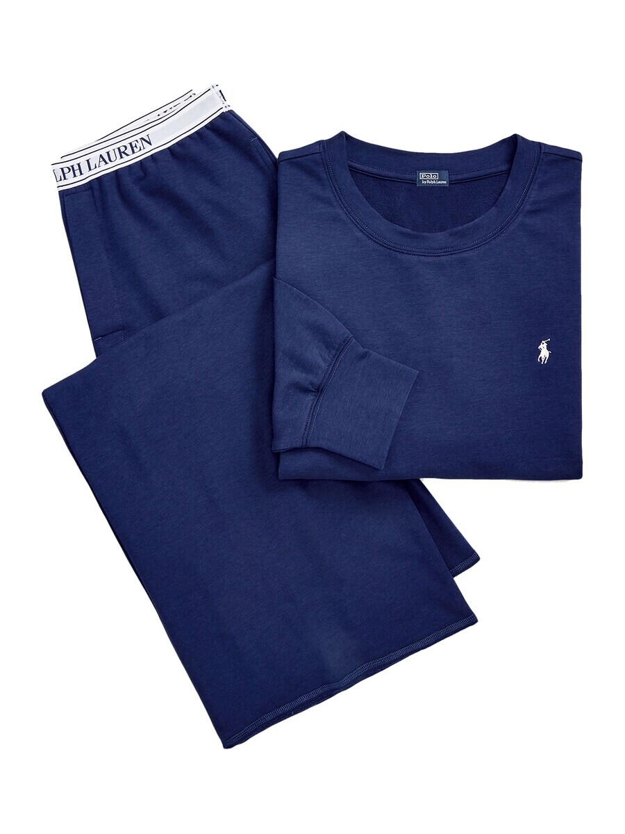 

Пижама Polo Ralph Lauren Pajama Sweatshirt & Wide Leg Set - Club Terry, темно-синий
