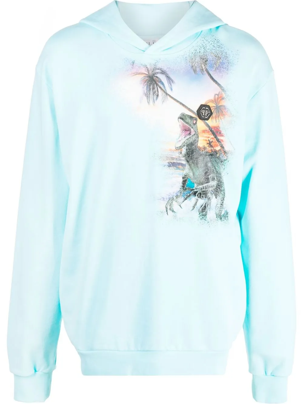 

Худи с нашивкой-логотипом Philipp Plein, синий