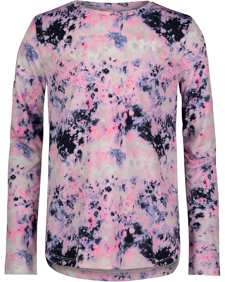 

Рубашка Under Armour Kids Burst Dye Upf Long Sleeve Shirt, розовый