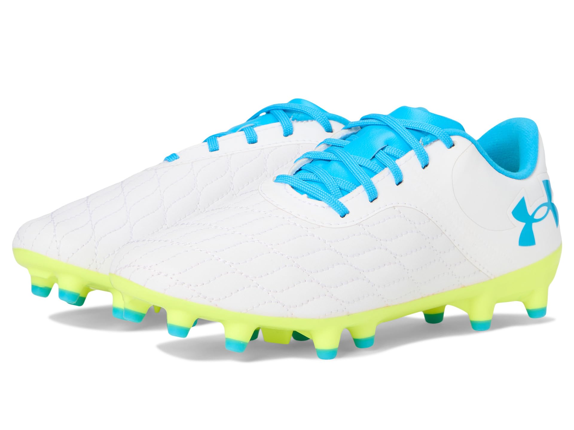 

Кроссовки Under Armour Kids Magnetico Select 3.0 Soccer Cleats, цвет White/High-Vis Yellow/Capri