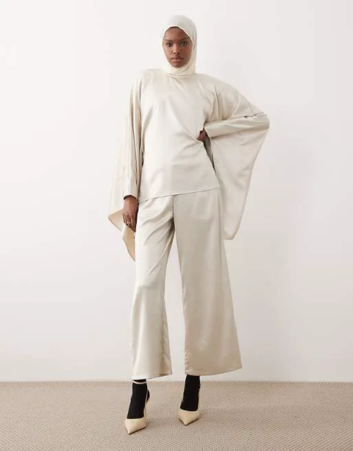 

Кремовые атласные брюки-комбинации iyal