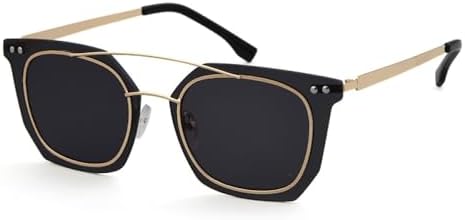 

Модные розовые солнцезащитные очки для женщин в стиле ретро с двойной носовой перемычкой, металлической оправой и круглыми линзами. Солнцезащитные очки для мужчин, солнцезащитные очки UV400 generic, C1 Black