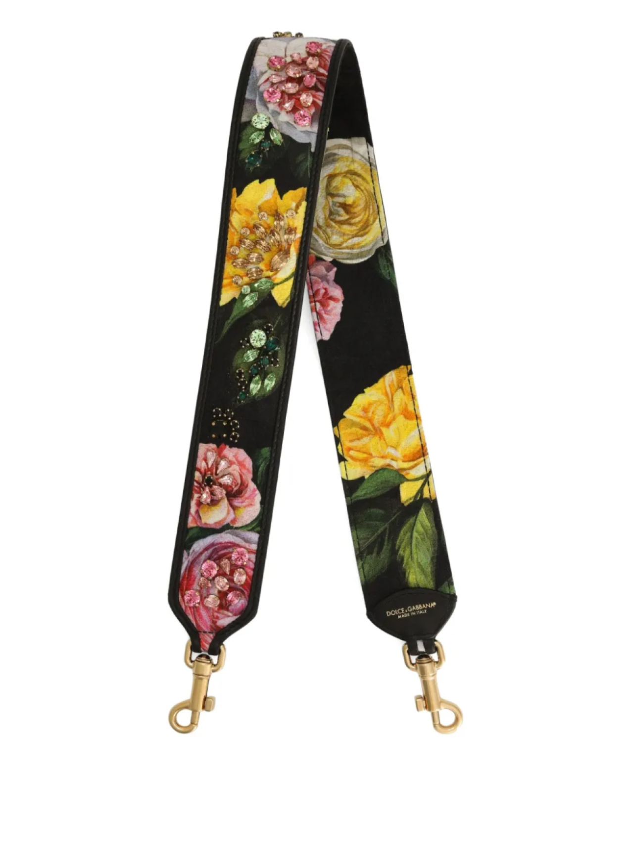 

Ремень для сумки с цветочным принтом Dolce & Gabbana, черный