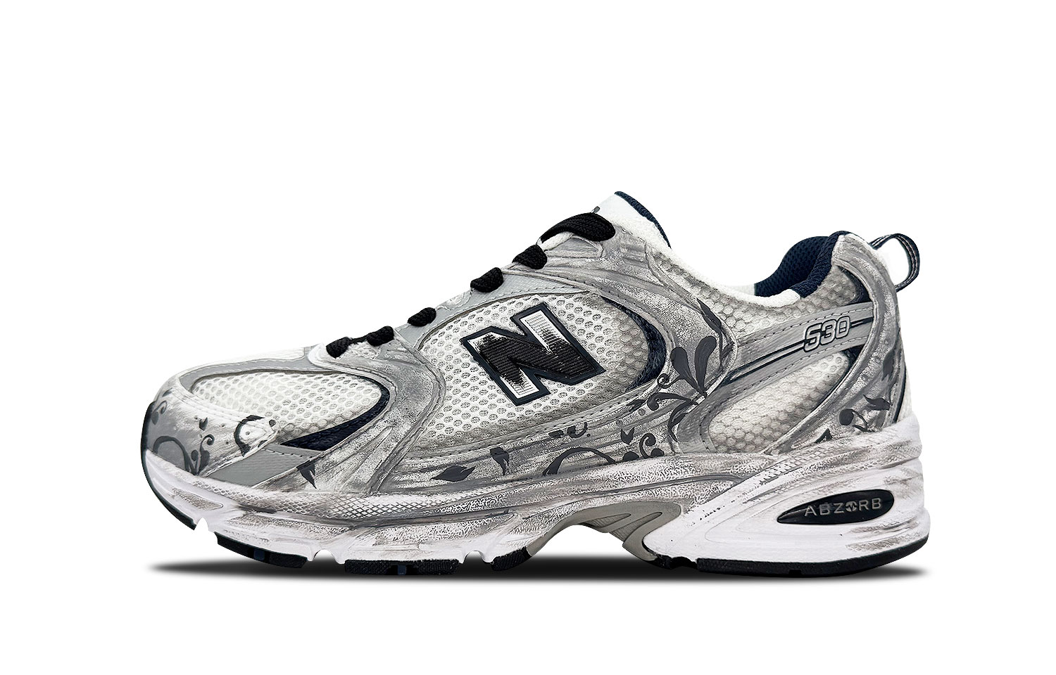 

Кроссовки для бега NB 530 с амортизацией, устойчивые к истиранию, дышащие, низкие, унисекс, gray New Balance, серый