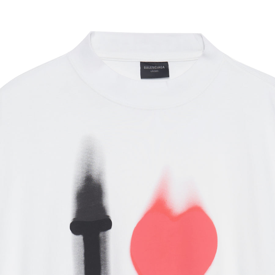Футболка Balenciaga I Love T-shirt Large Fit 'White', белый — фото 3