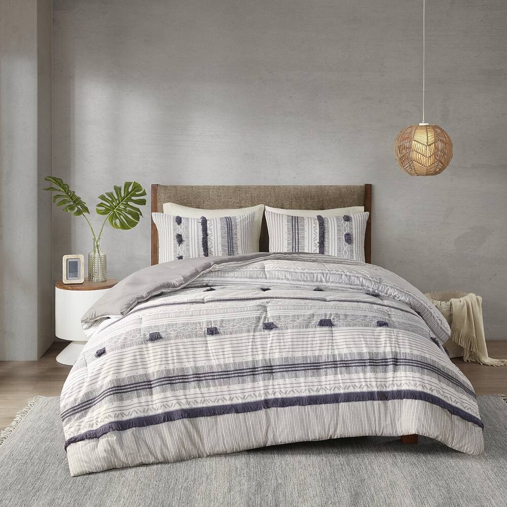 

INK+IVY Cody Комплект хлопковых одеял из 3 предметов, цвет Gray Navy
