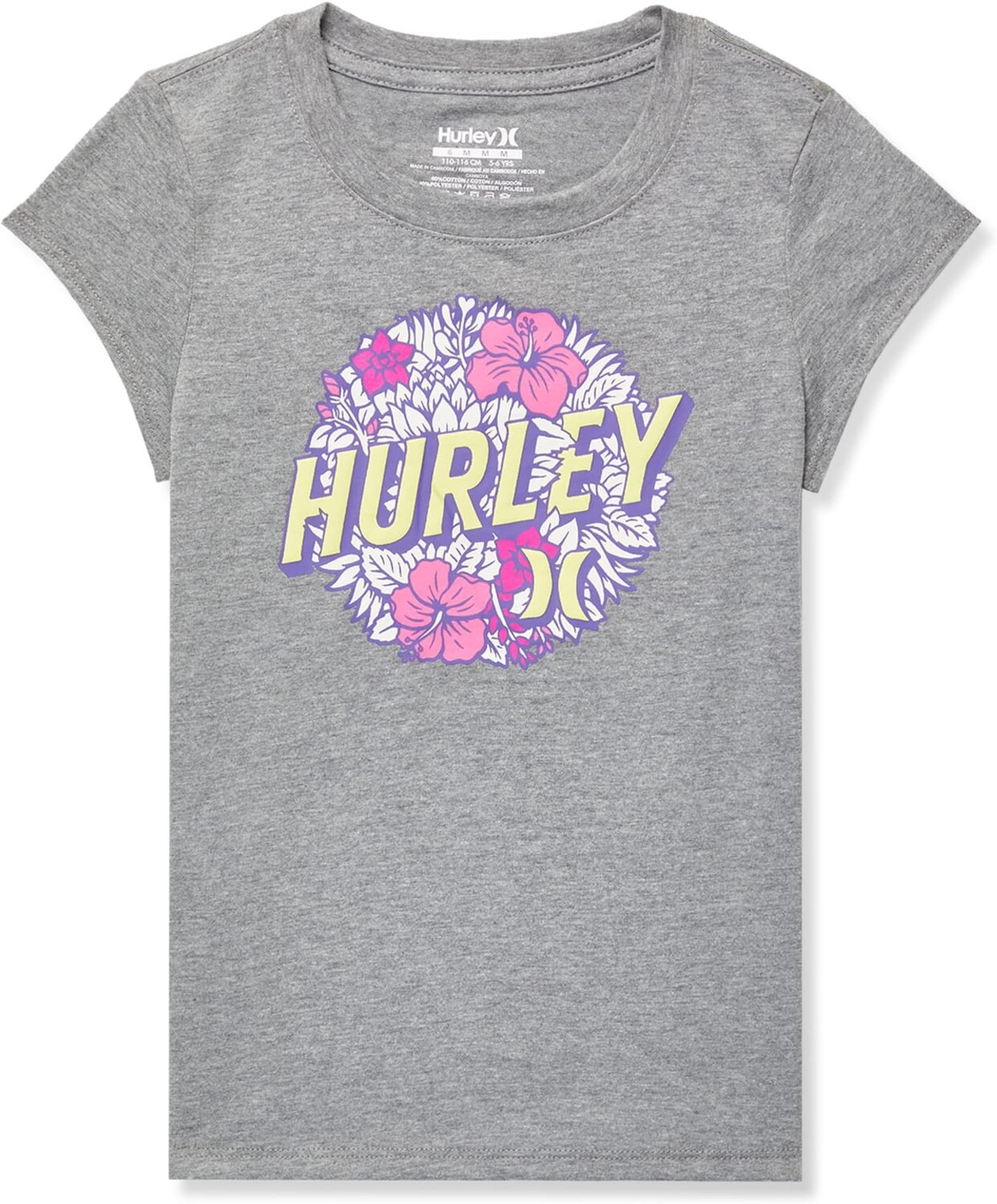 

Футболка Hurley Floral Circle Tee, цвет Carbon Heather