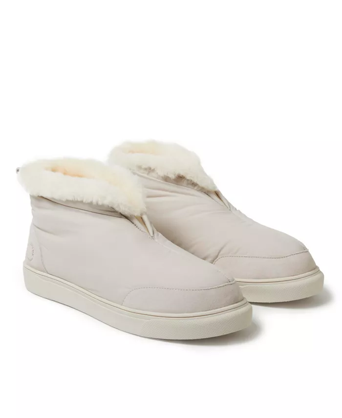 Мужские уютные тапочки Fireside by Shearling Warm Up Bootie Dearfoams, коричневый/бежевый — фото 4