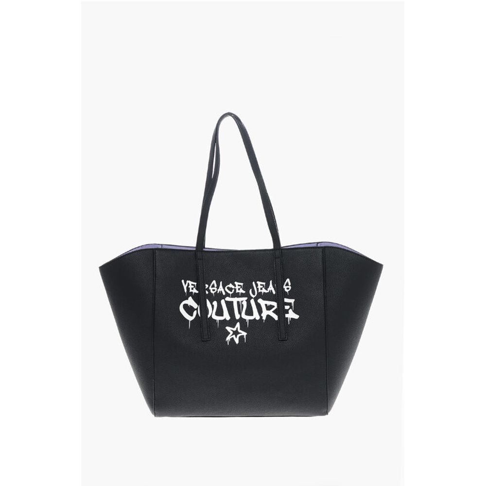 

Сумка-тоут JEANS COUTURE из фактурной искусственной кожи Maxi с принтом Clout Versace, Black