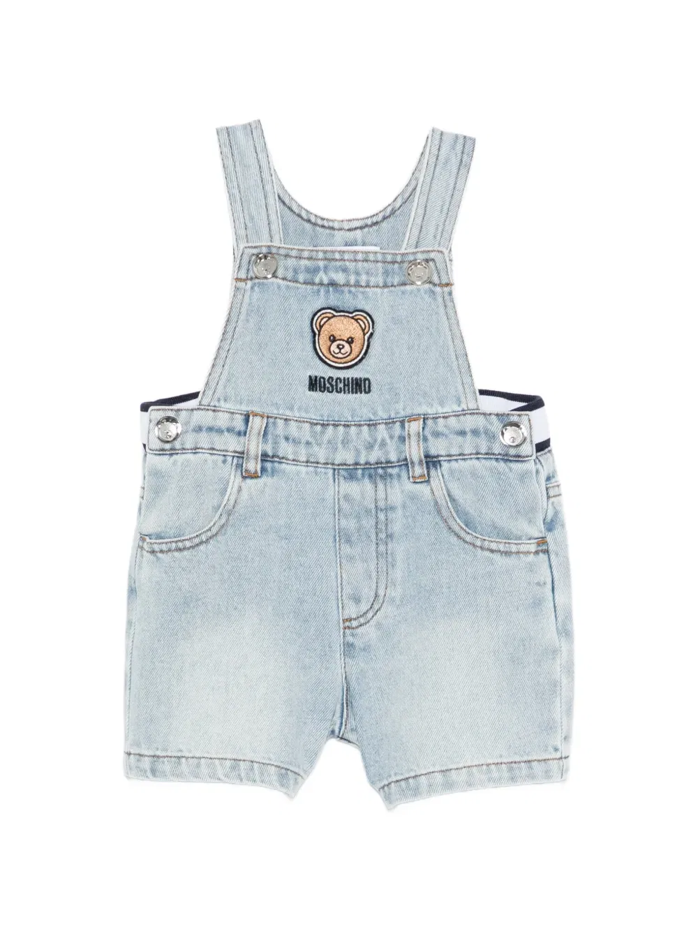 Комбинезон с аппликацией в виде медведя Moschino Kids, синий