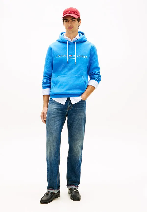 Толстовка с капюшоном из флиса с вышивкой логотипа Tommy Hilfiger, Blue Orbit — фото 2
