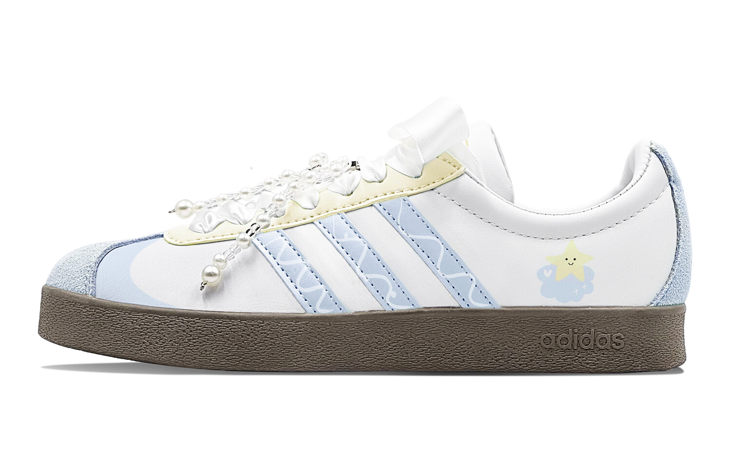 

Кроссовки adidas neo Vl Court Skateboarding Shoes Unisex Low-top Yellow/White, синий