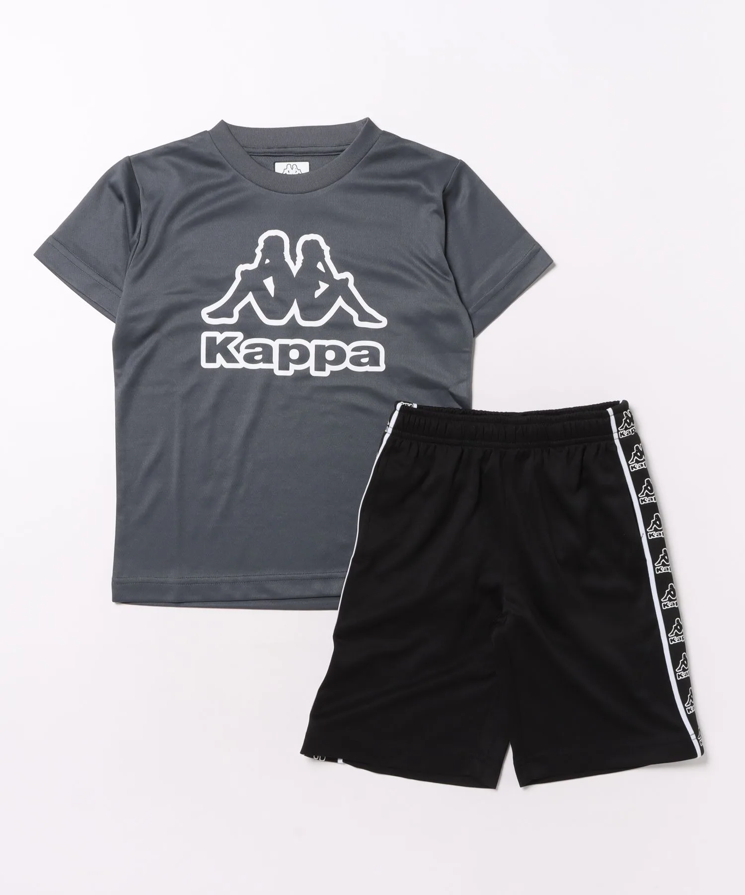 Детский комплект футболка и шорты Kappa polyester OMINI чёрно серый