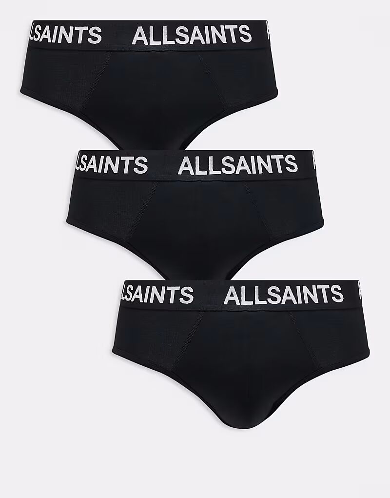 

Упаковка из 3 пар хлопковых трусов AllSaints черного цвета