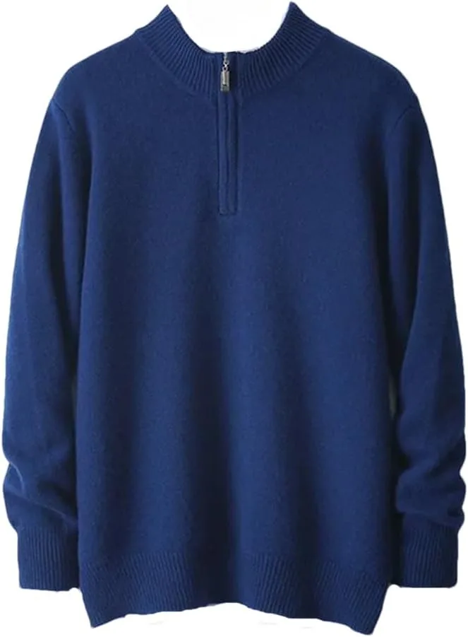 

Мужской свитер Large из шерстяной смеси с полувысокой молнией