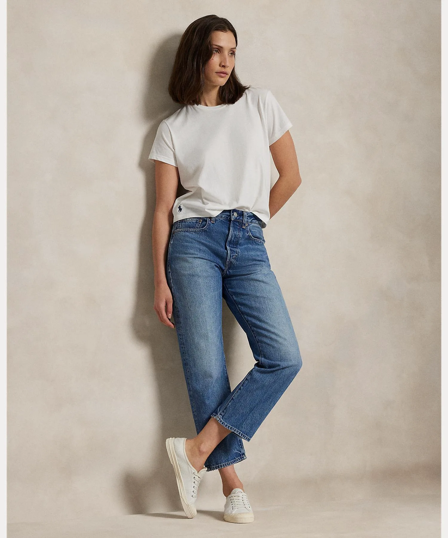 Свободные прямые укороченные джинсы Polo Ralph Lauren, 400 Blue