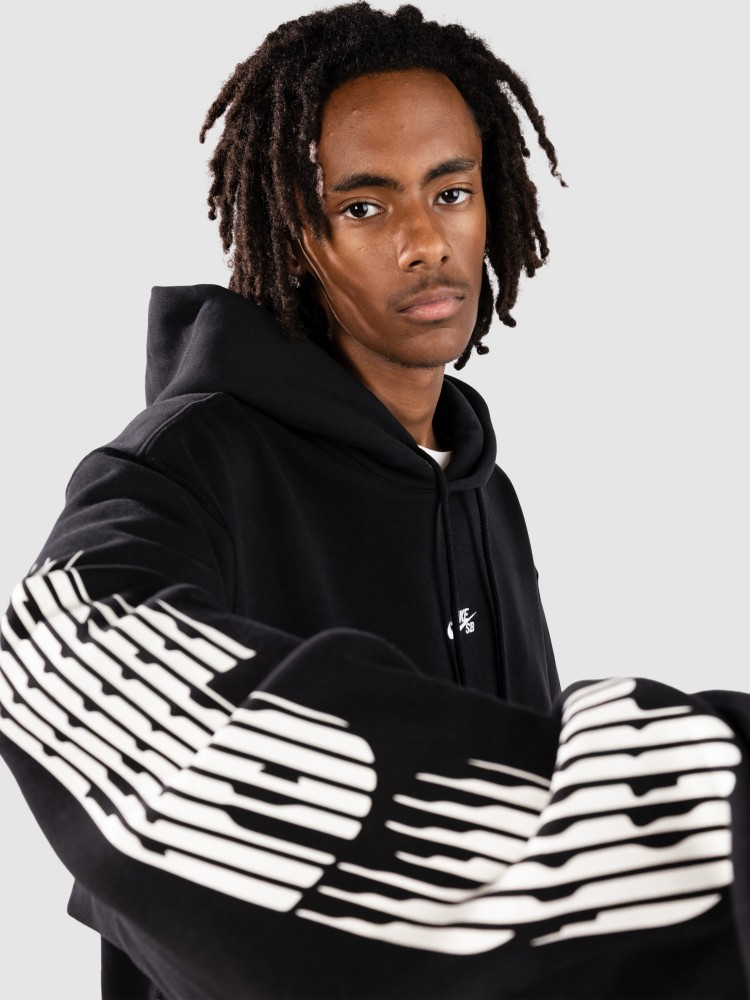 Худи Nike Sb Flc Po Hd Bb Ssnl Gfx Hoodie, black/white — фото 3
