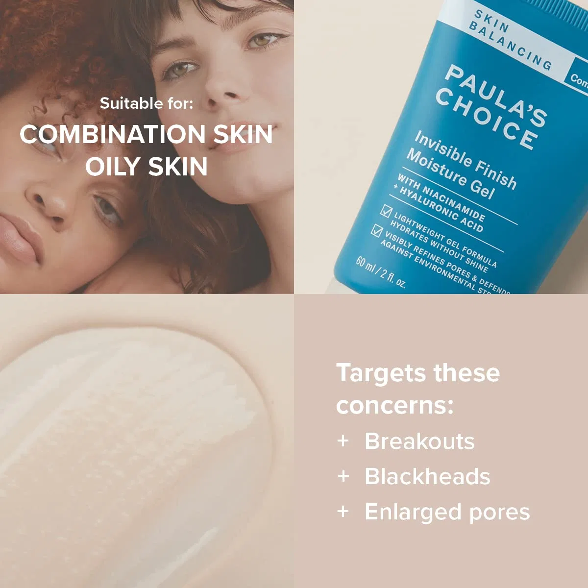 Тоник Paula's Choice — Матирующий гель- «Skin Balancing Moisturising Cream» от, 60 мл — фото 4