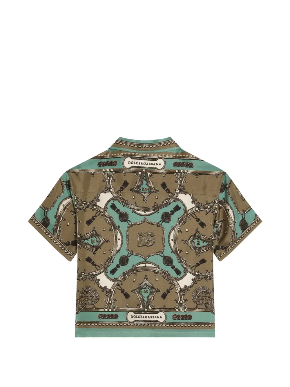 Рубашка с коротким рукавом и логотипом Dolce & Gabbana Kids, коричневый — фото 2