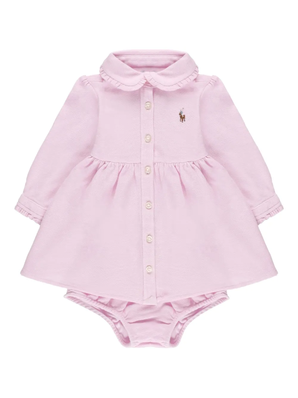 

Платье-рубашка с оборчатым воротником POLO RALPH LAUREN KIDS, розовый