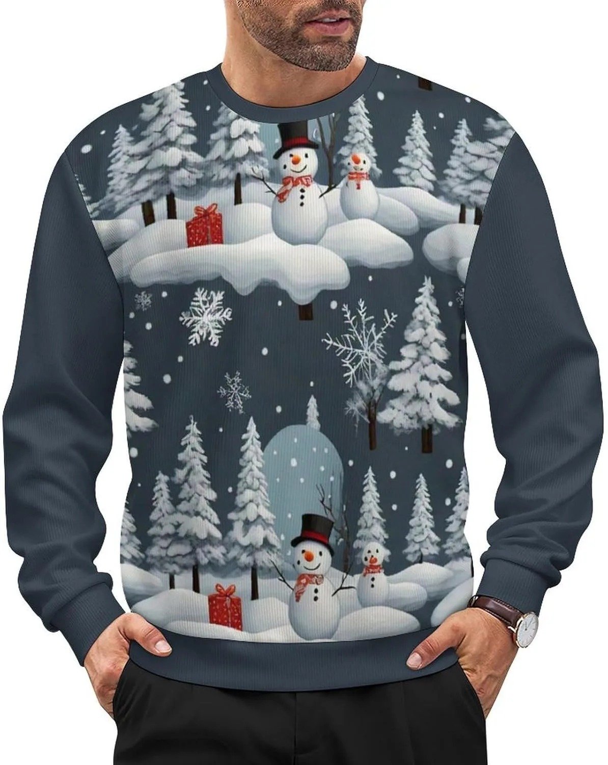 

Свитер с принтом Animal Print, мужской, с длинными рукавами HLSDFRES