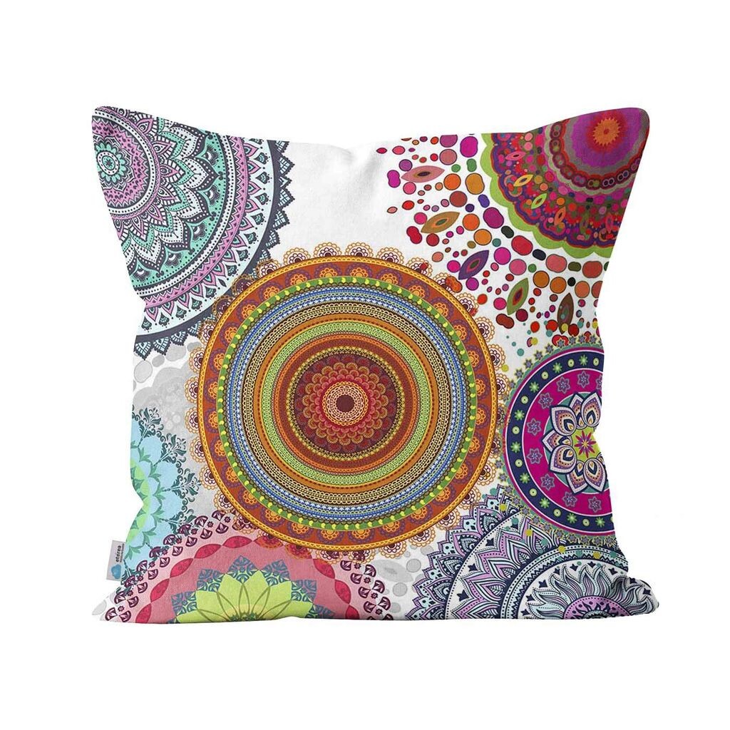 

Декоративная подушка из хлопка etérea mandala mix 40 x 40 см - декоративный чехол на подушку без наполнителя - стандартный чехол для дивана, гостиной, спальни - принт с обеих сторон и молния Etérea Himmlische Qualität