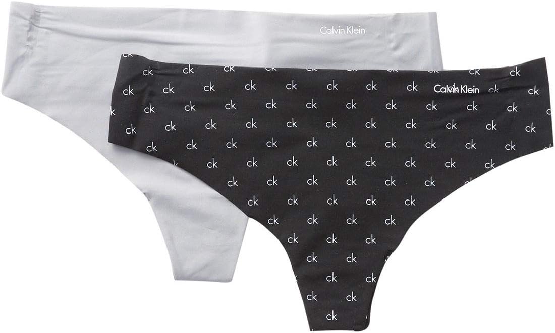 

Женские бесшовные стринги Calvin Klein, упаковка из 2 шт., Black(Qp1048-971)/Light Grey