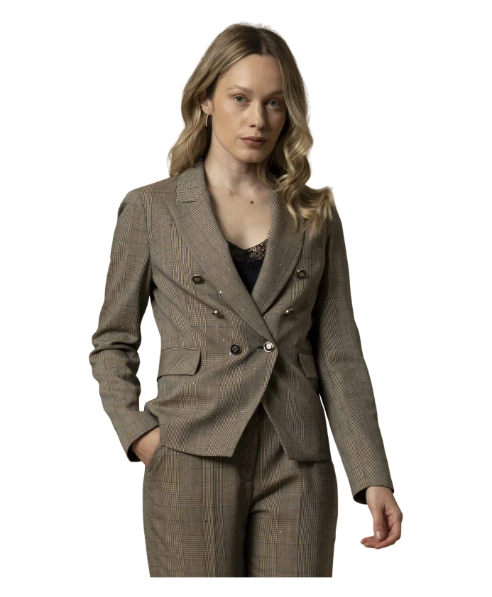 

Элегантный пиджак с декоративными пуговицами. Kocca, коричневый