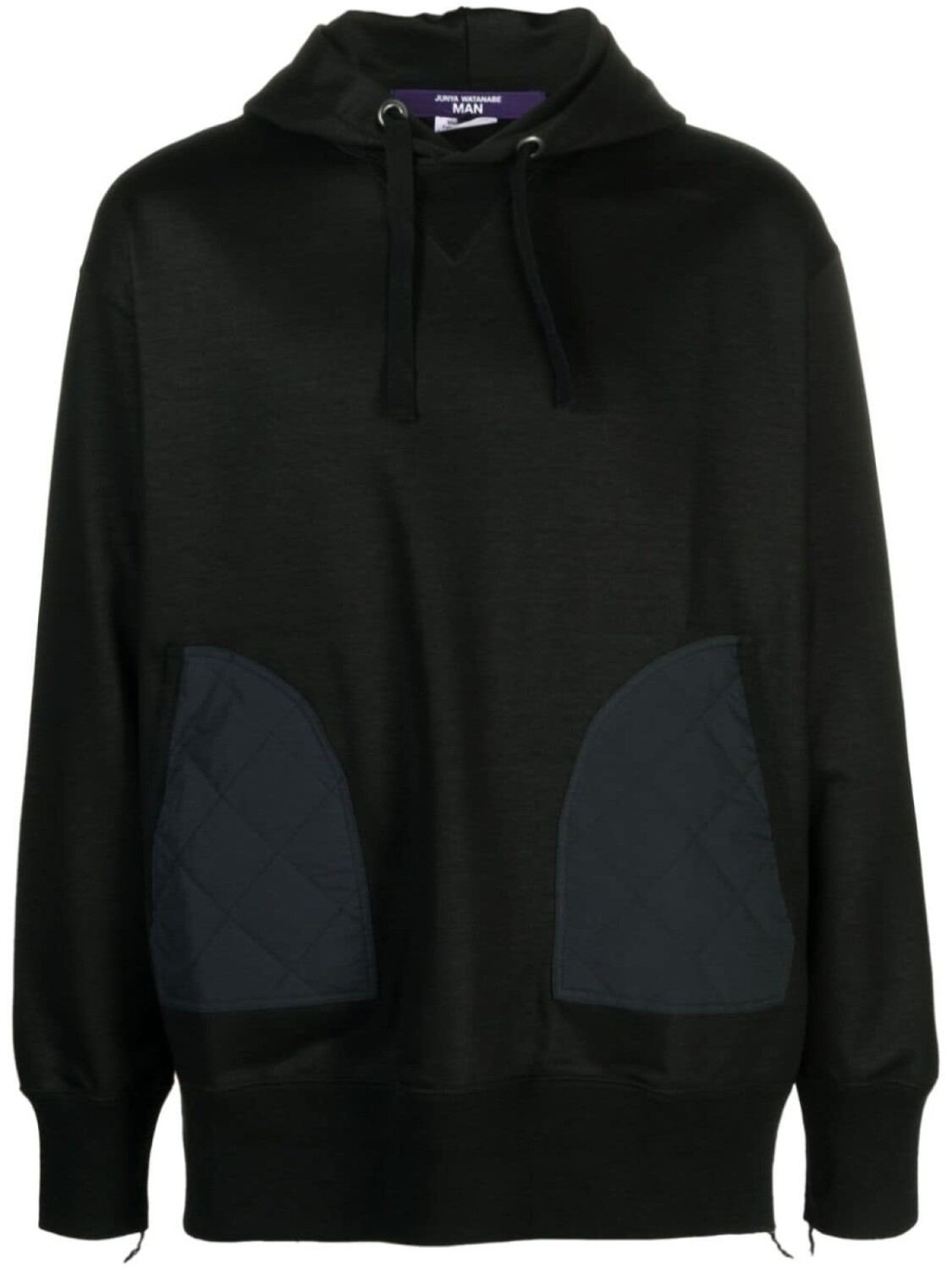 

Junya Watanabe MAN ripstop-panel cotton hoodie, черный