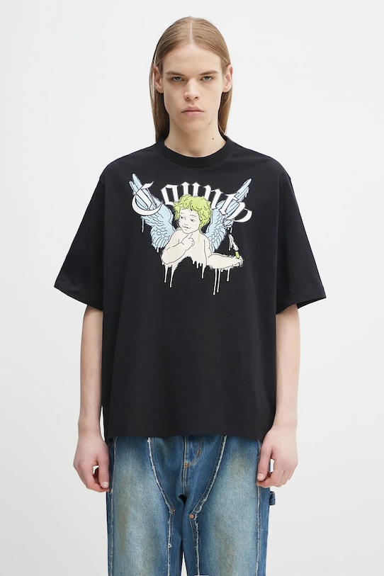 

Хлопковая футболка County Angel Boxy T-Shirt Black Multicol Marcelo Burlon, черный