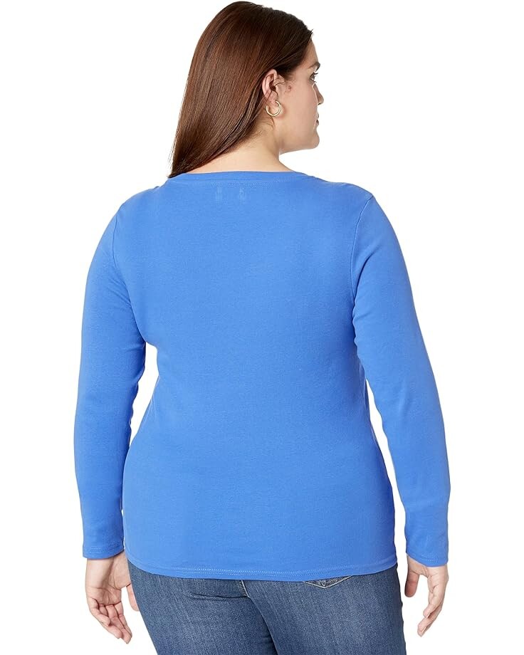 

Футболка U.S. POLO ASSN. L/S V-Neck Rib Knit Tee, цвет Dazzling Blue