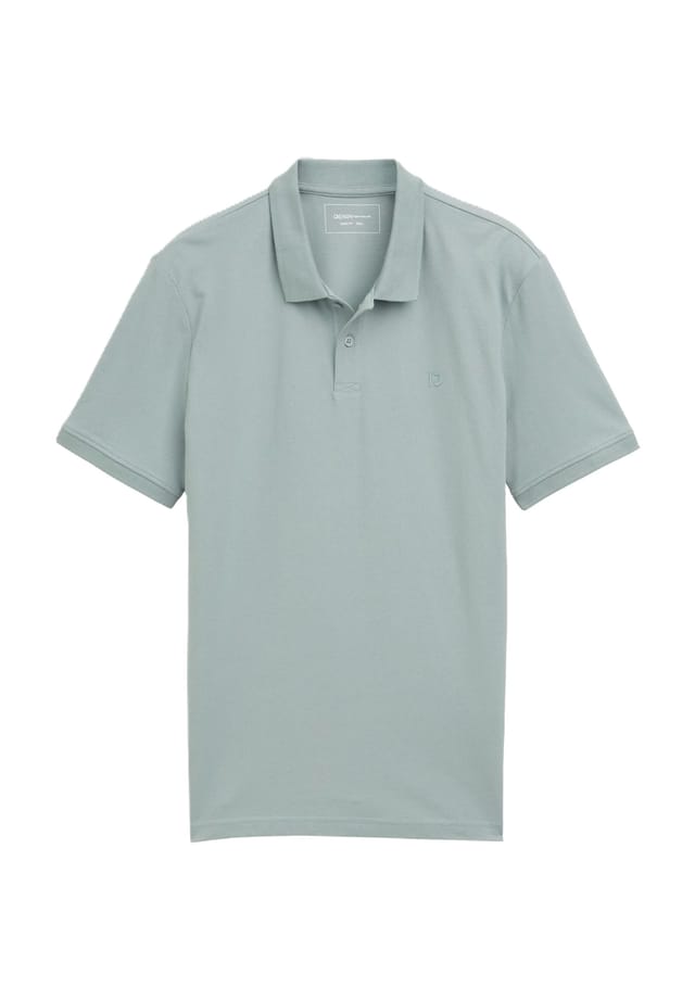 

Хлопковая рубашка-поло Denim Tom Tailor, цвет 28129 light ice b