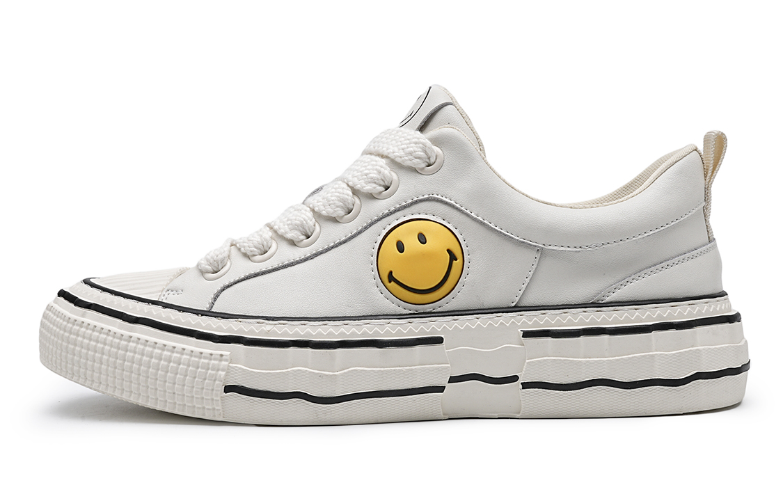 

SMILEY Низкие парусиновые туфли из коровьего спилка, белые, мужские