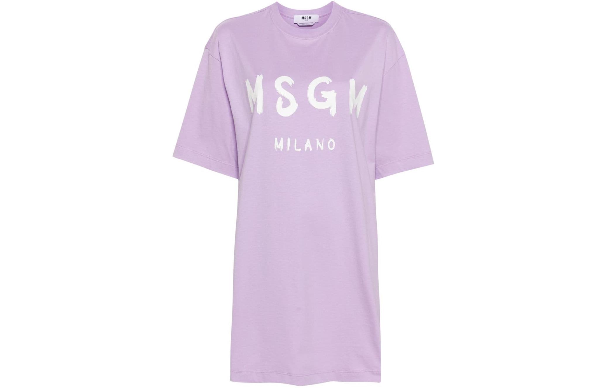 

MSGM Женское платье с коротким рукавом лавандово-фиолетовое