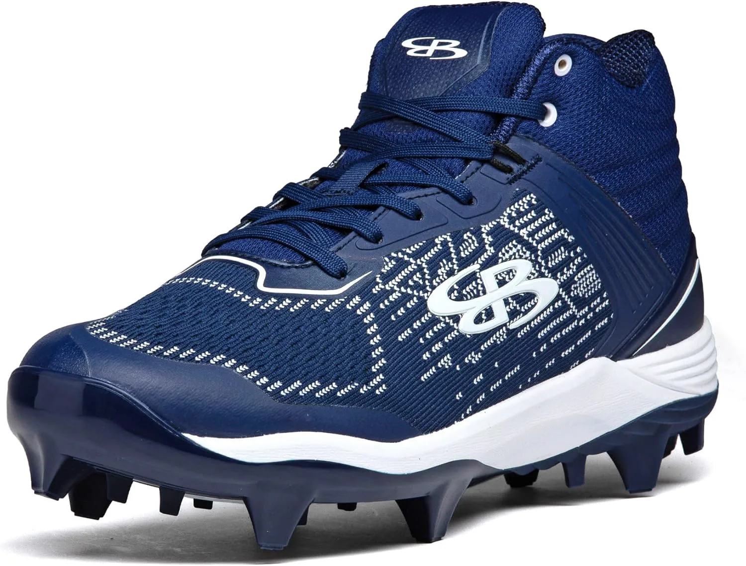 Бутсы Boombah Viper Pureknit для мужчин с формованной средней подошвой - Status - несколько цветовых вариантов - несколько размеров, темно-синий/белый — фото 2