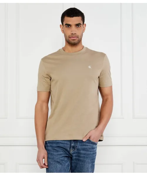 

Футболка с засечками Regular fit Calvin Klein Jeans, бежевый