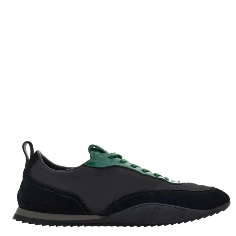 Кроссовки с отделкой из лаковой кожи Ferragamo, черный