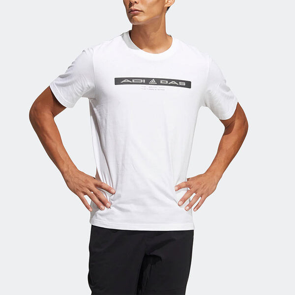 Футболка adidas TH Refbar Tee Alphabet Pattern Printing Sports Short Sleeve White, мультиколор — фото 2