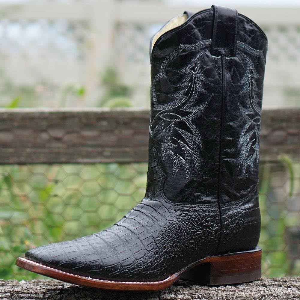 Мужские ковбойские сапоги Soto с принтом из кожи каймана H4001 Soto Boots, черный — фото 4