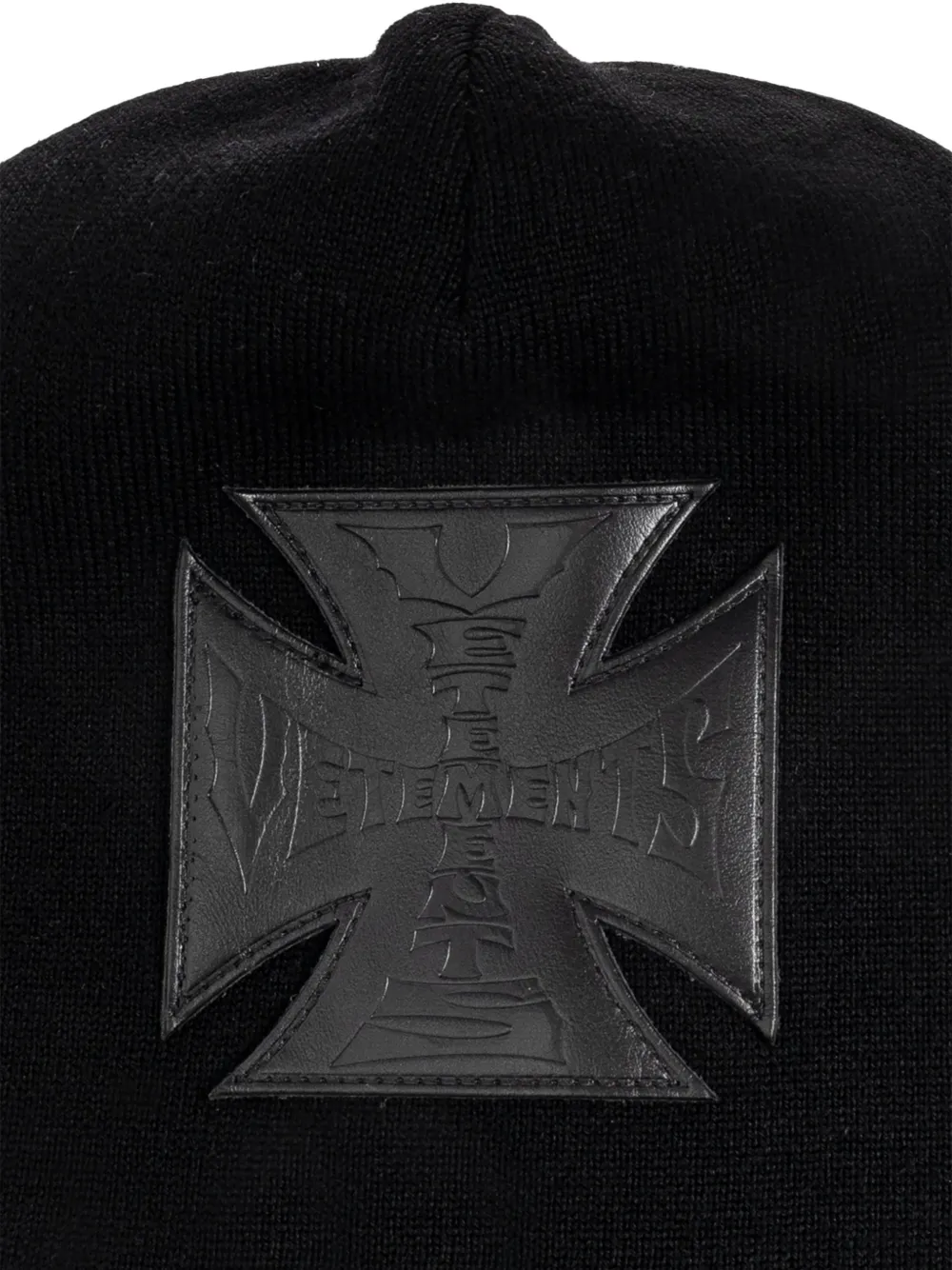 Шапка-бини с нашивкой-логотипом Vetements, черный — фото 3