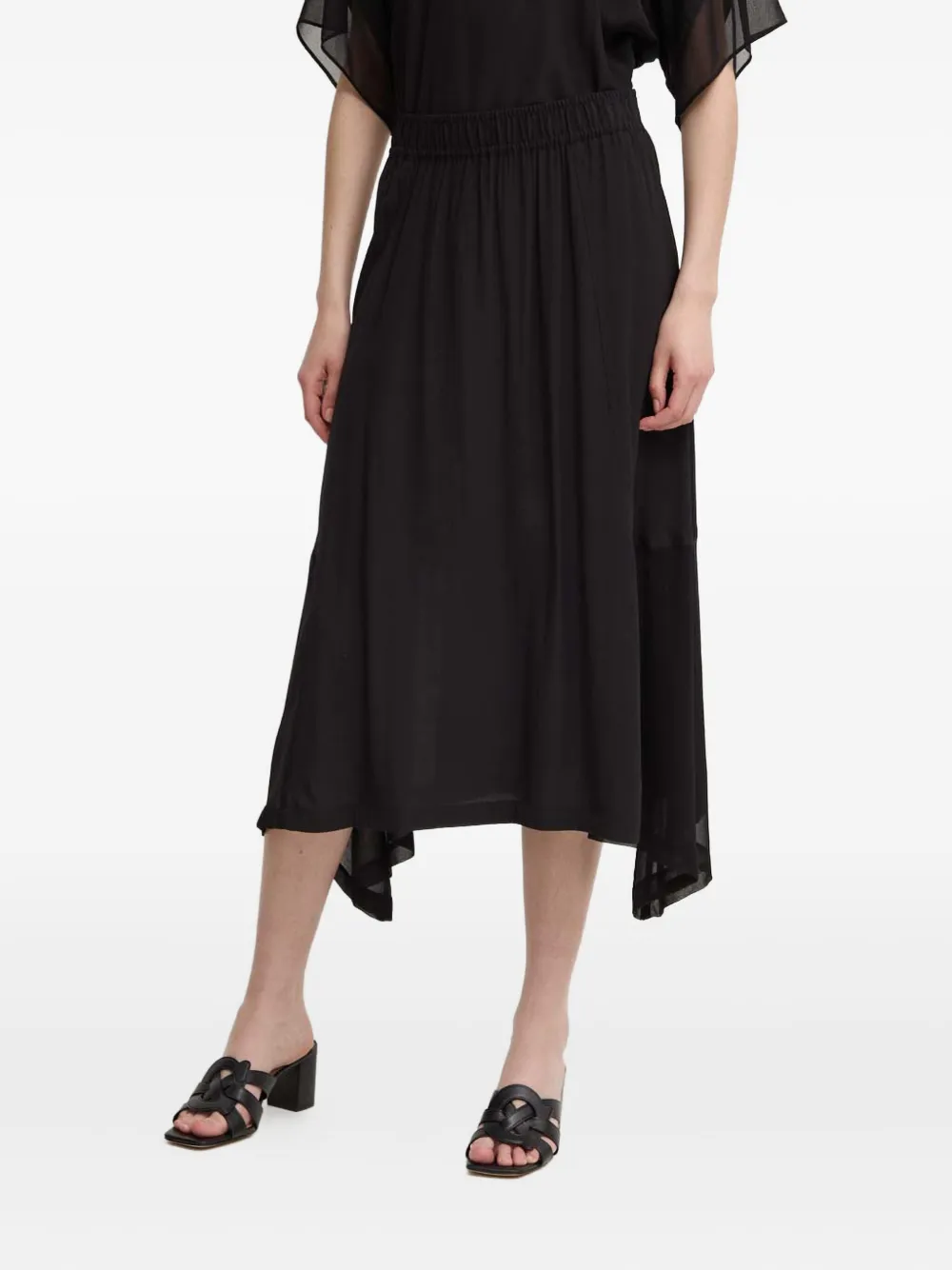 

Миди-юбка с асимметричными вставками Dkny, черный