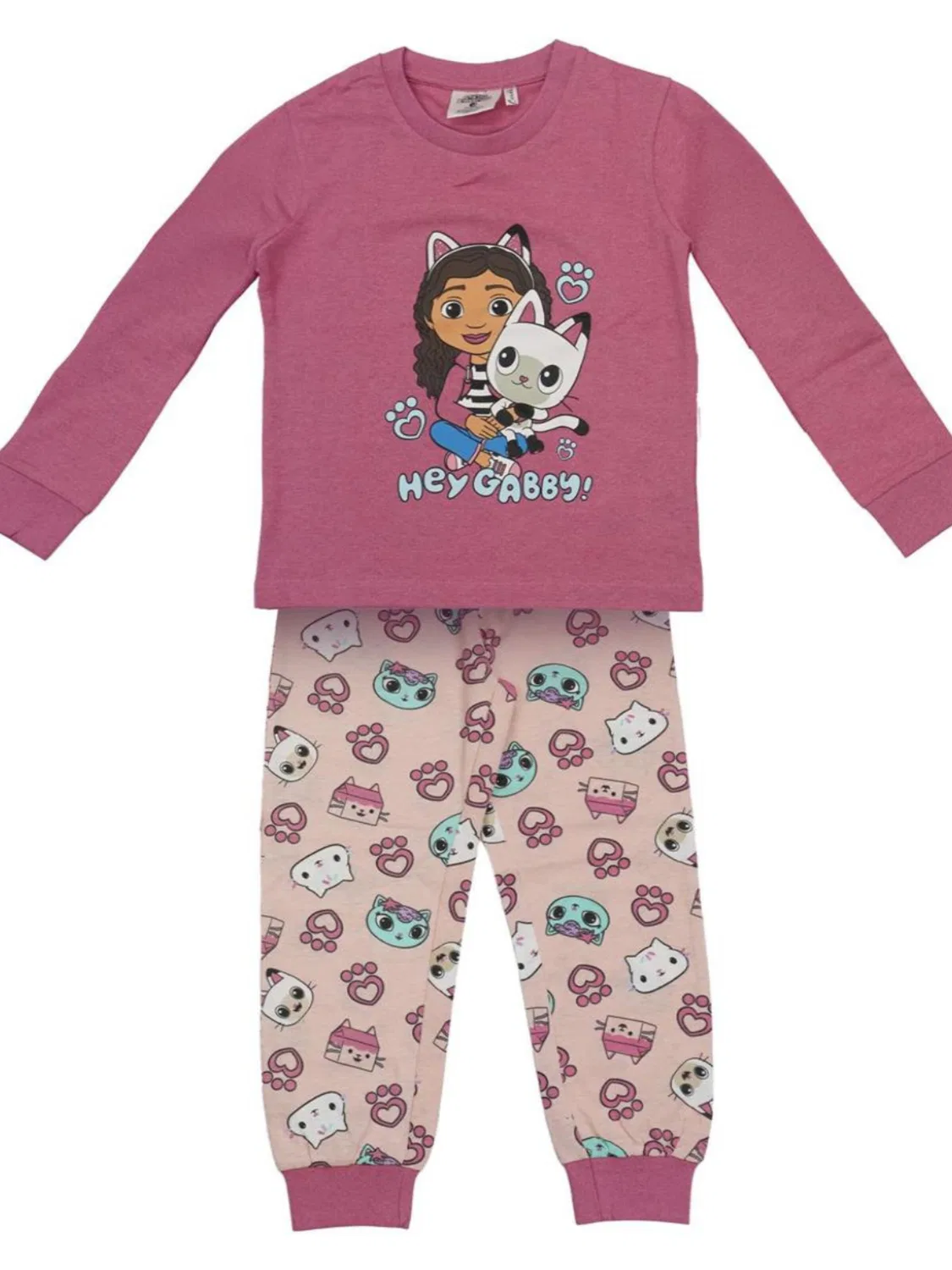 Пижама Cerdá Gabby's Dollhouse Pyjama Set Kids - Pink - Long Sleeve Sleepwear with Pants в вишнево-красном цвете