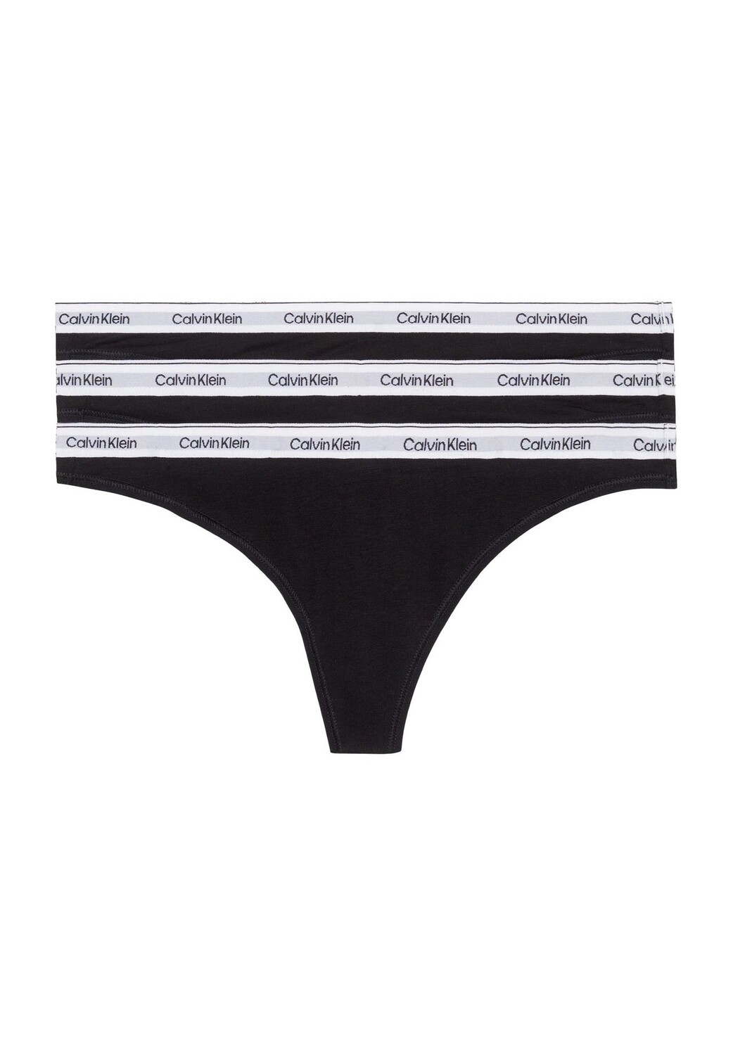 

Комплект из 3 женских стрингов с логотипом на поясе Calvin Klein, черный